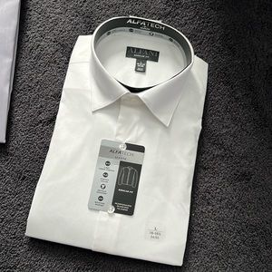 Alfani | NWT Mens white long sleeved button down shirt